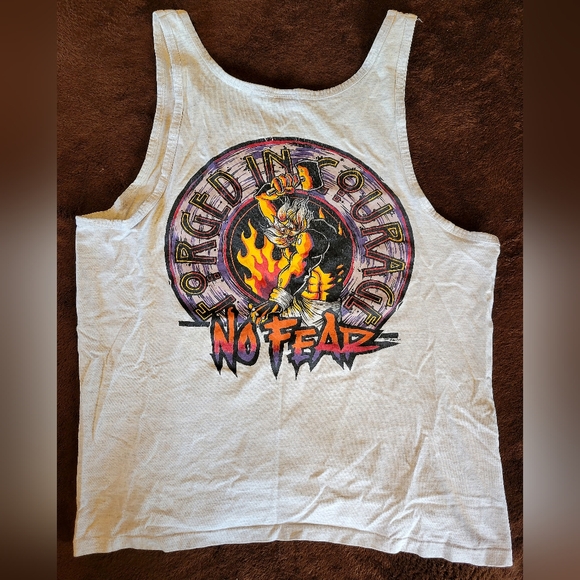 Rare Vintage Single Stitched No Fear Gear Forged In Courage Tank Top - Large - Picture 1 of 4
